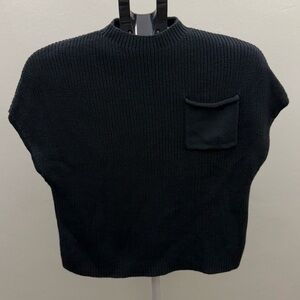 ZESICA Black Knit Sleeveless Top Size S